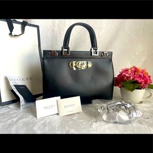 Gucci Zumi Shibuya Medium Top Handle Bag black, new